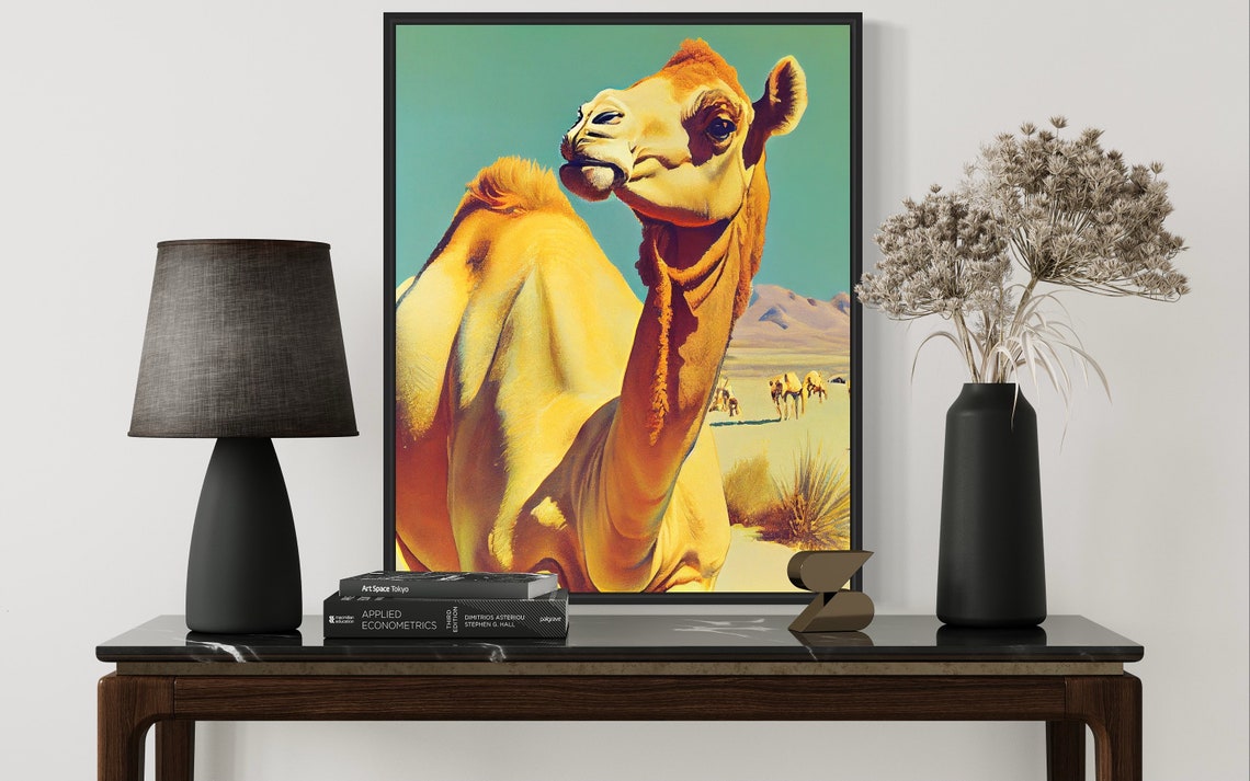 Desert Camel Close Up Portrait Pop Art Wildlife Wall Decor Poster - Image 2