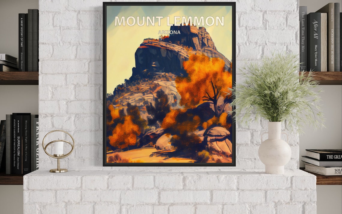 Mount Lemmon Arizona Autumn Sunset Poster with Rocky Desert Cliffs - Image 2