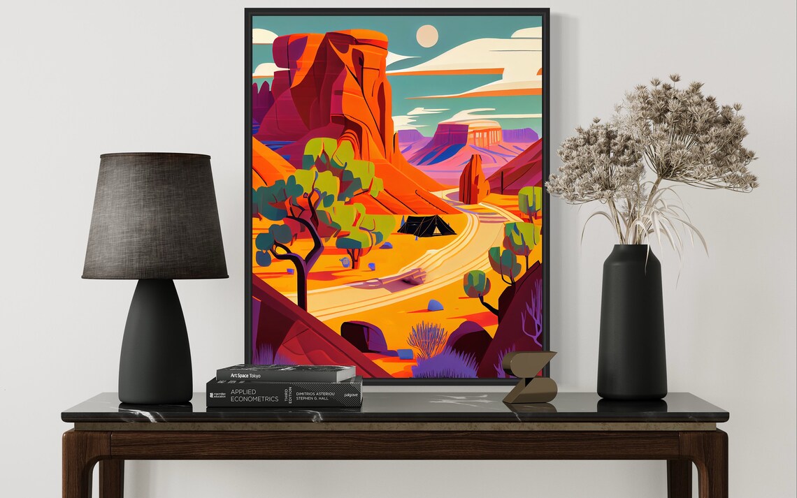 Capitol Reef Red Rock Desert Canyon Landscape Vintage Travel Poster - Image 3