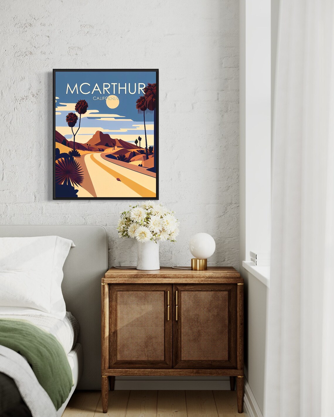 McArthur California Desert Road Night Palm Retro Vintage Poster - Image 2