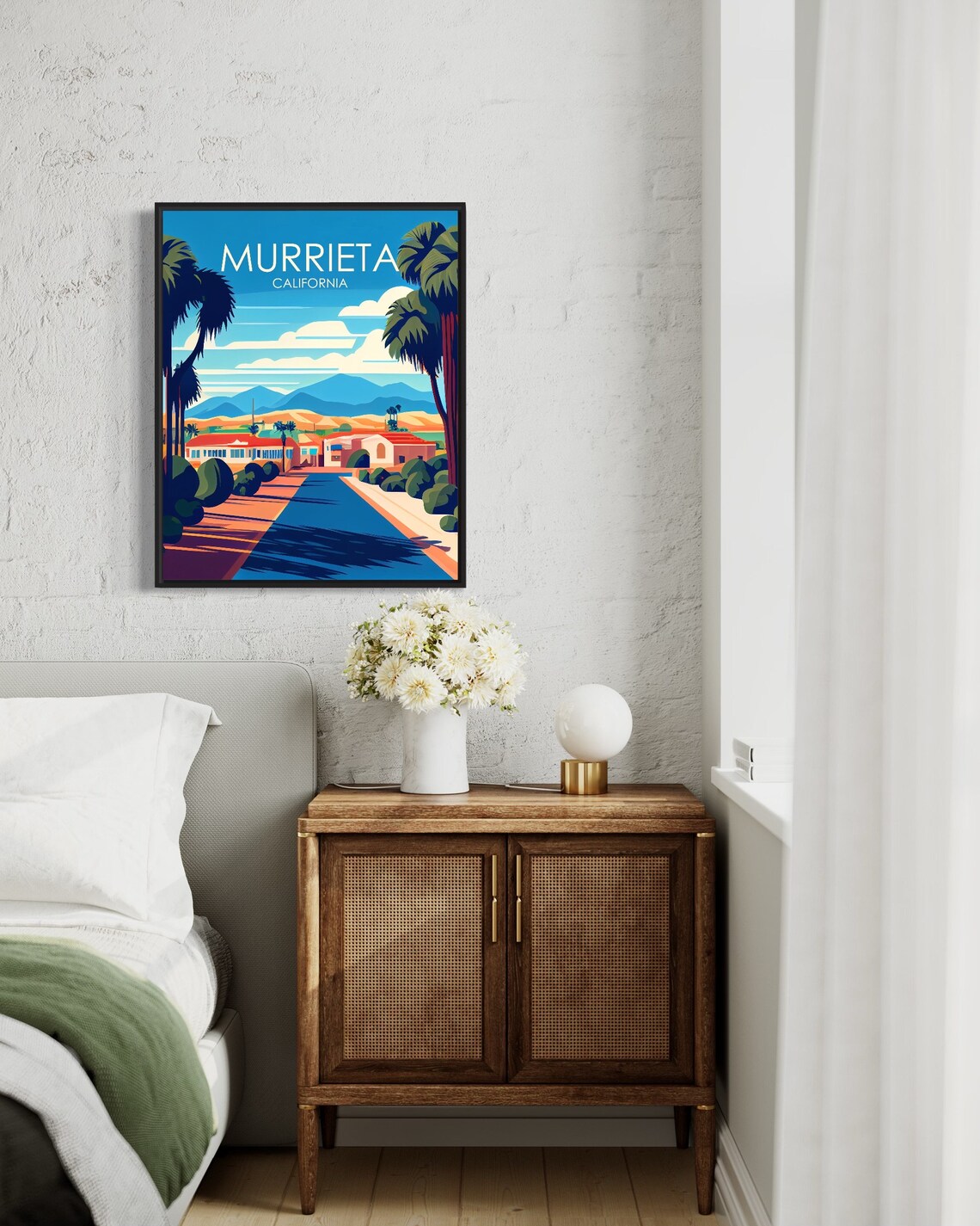 Murrieta California Retro Street Poster with Palms and Hills - Image 3