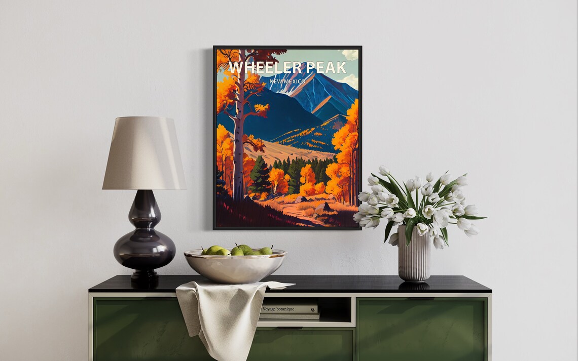 Wheeler Peak New Mexico Fiery Golden Autumn Aspens Mountain Poster - Image 2