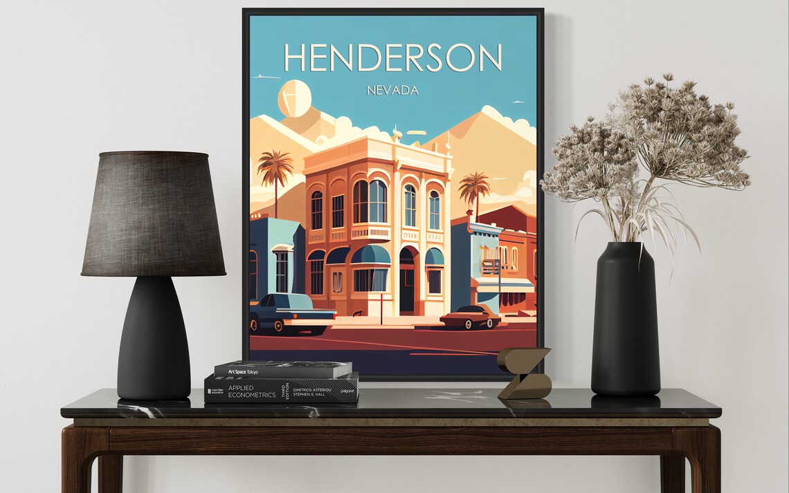 Henderson Nevada Historic Downtown Classic Cars Travel Poster - Image 2