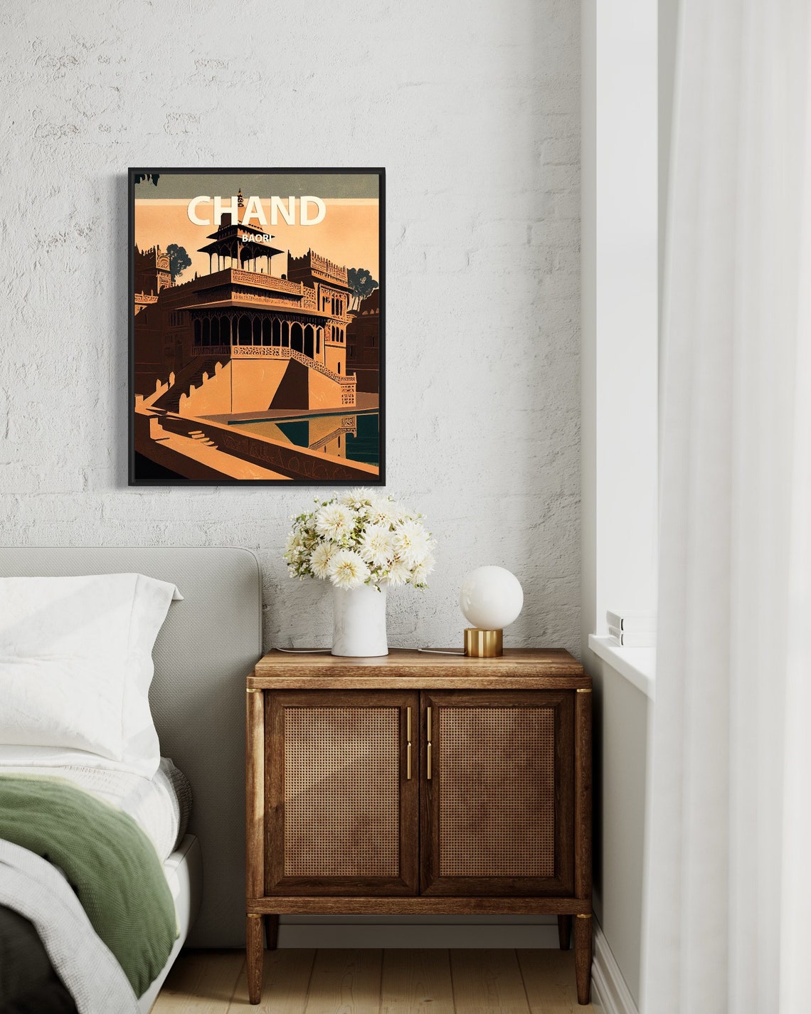 Chand Baori India Ancient Stepwell Architecture Retro Travel Poster - Image 3