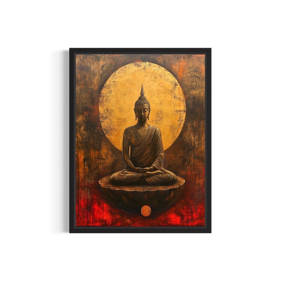 Buddha Meditation Poster Art Print Religion Wall Art Decoration Artwork