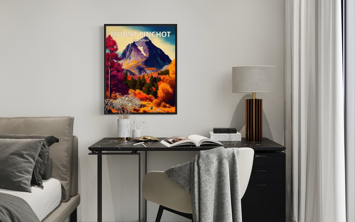 Mount Pinchot California Rugged Summit Autumn Forest Art Poster - Image 2