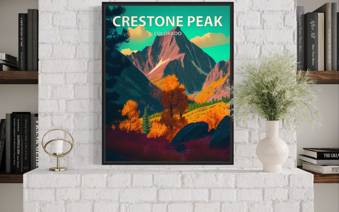 Rugged Crestone Peak Colorado Alpine Mountain Autumn Colors Poster - Image 2