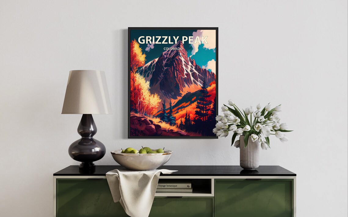 Grizzly Peak Colorado Red Rock Spire Autumn Foothills Poster - Image 3