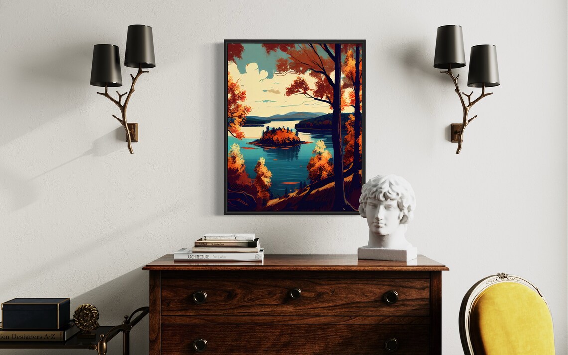 Watts Bar Lake Tennessee Autumn Lake Island Scenic View Poster - Image 2