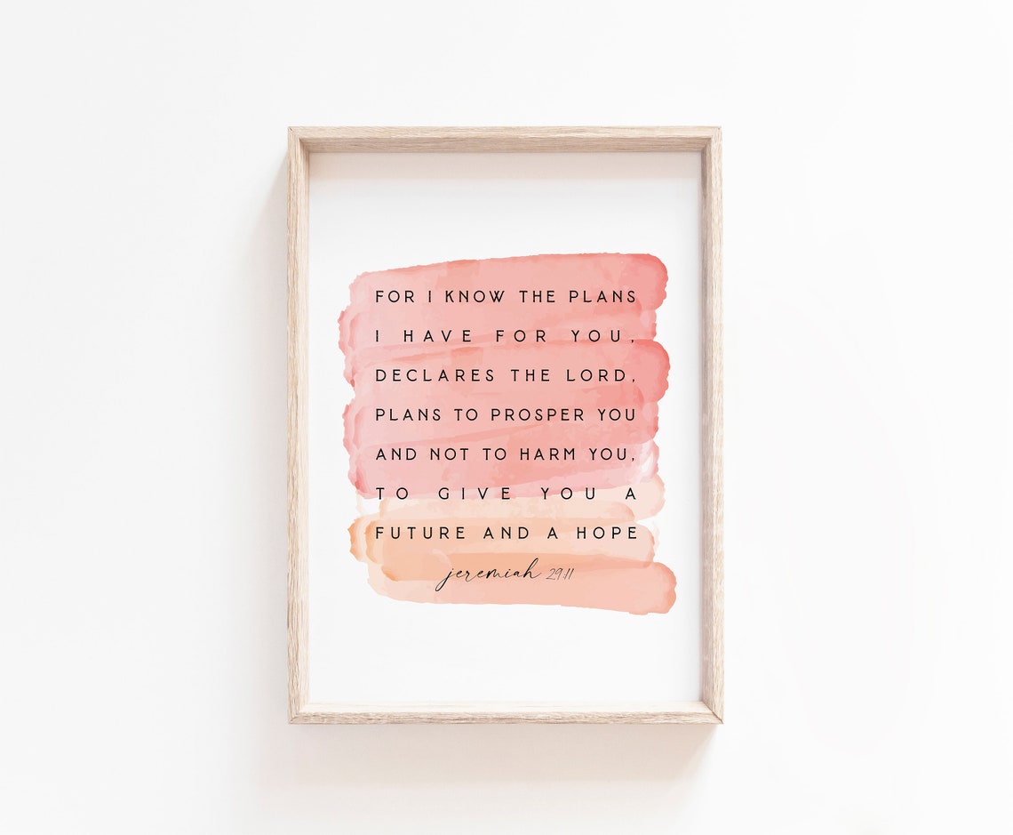 Jeremiah 29:11 Bible Verse Nursery Wall Art Print - Image 2