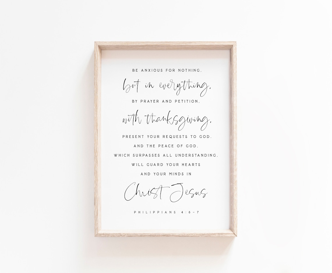 Philippians 4:6-7 Modern Bible Verse Art Print - Image 2