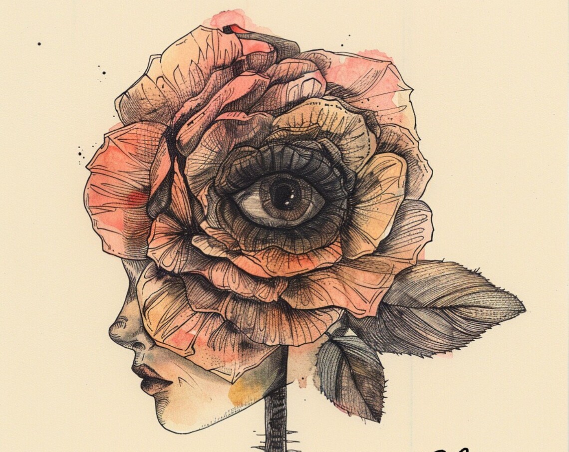 Tempest Bloomies Flower Face, Cottagecore Art Print