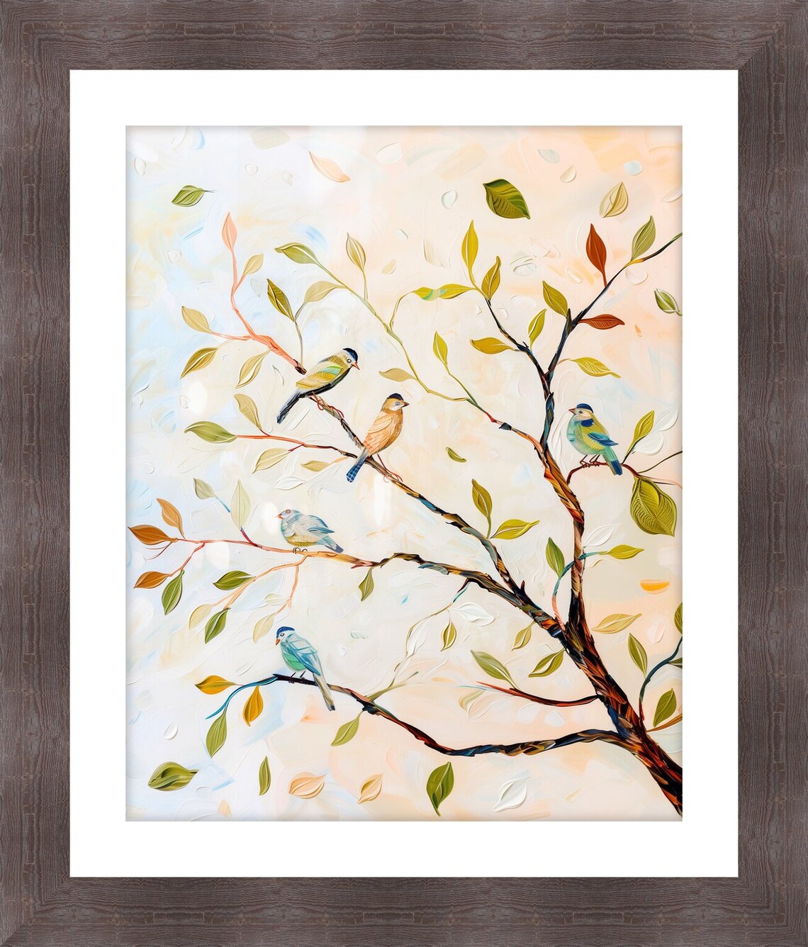 Tree Perched Birds Colorful Collage Art Print - Image 3
