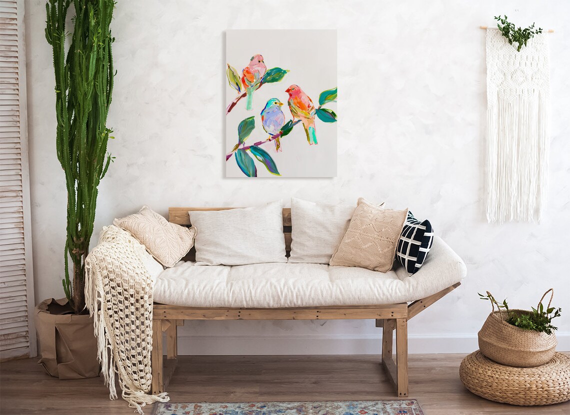 Wild Birds Painting, Colorful Abstract Art Print - Image 3