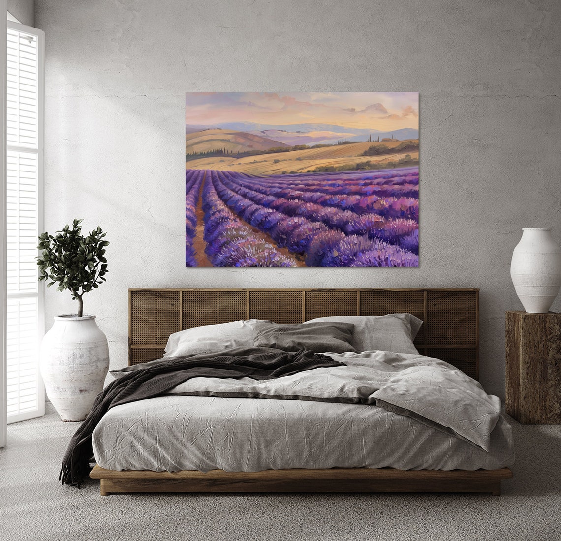 Endless Purple Lavender Fields At Sunset With Rolling Hills Art Poster - Image 2