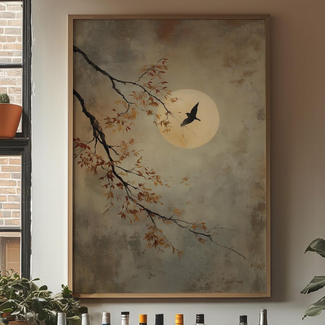Autumn Flight Under The Moon Art Print