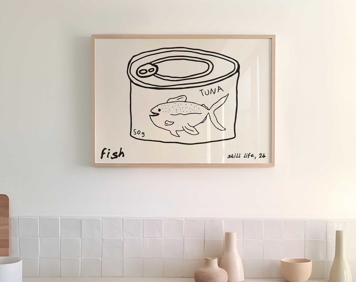 Tinned Fish Print, Retro Kitchen Art Print
