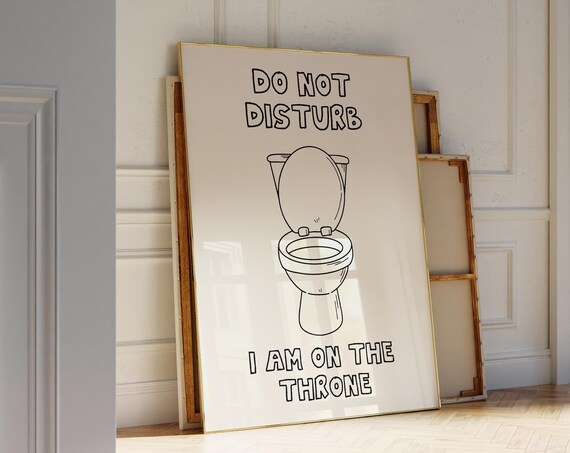 Toiler Poster Funny Bathroom Print Cute Bathroom Decor Retro Print Funny Quote Print Minimalist Bathroom Art Toilet Wall Art Art