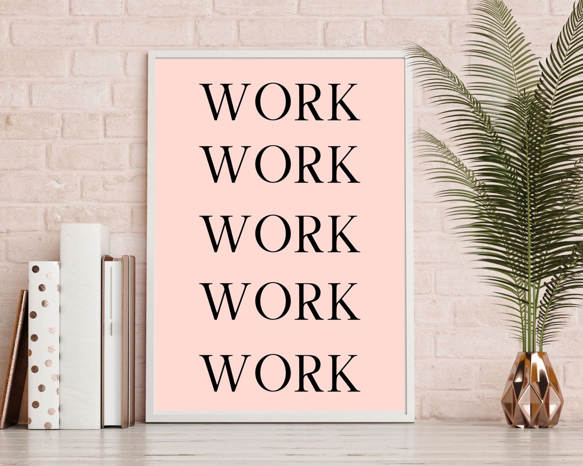 Work Office Prints Decor For Her Pink Wall Art From Home Desk Poster Instant