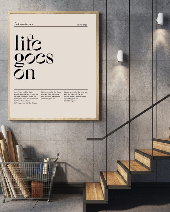 Life Goes On Song Lyrics Typography Minimalist Music Art Poster