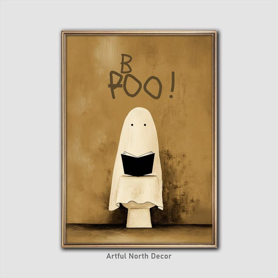 Spooky Bathroom Print Funny Halloween Wall Art