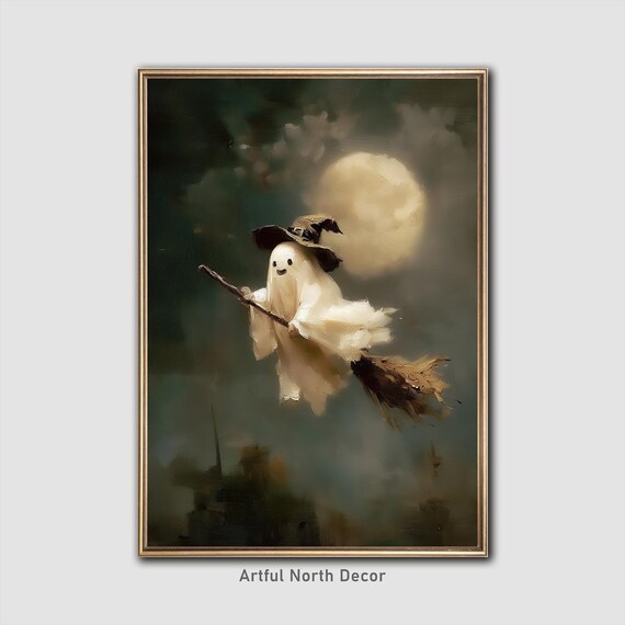Witch Halloween Print Whimsigoth Moon Art