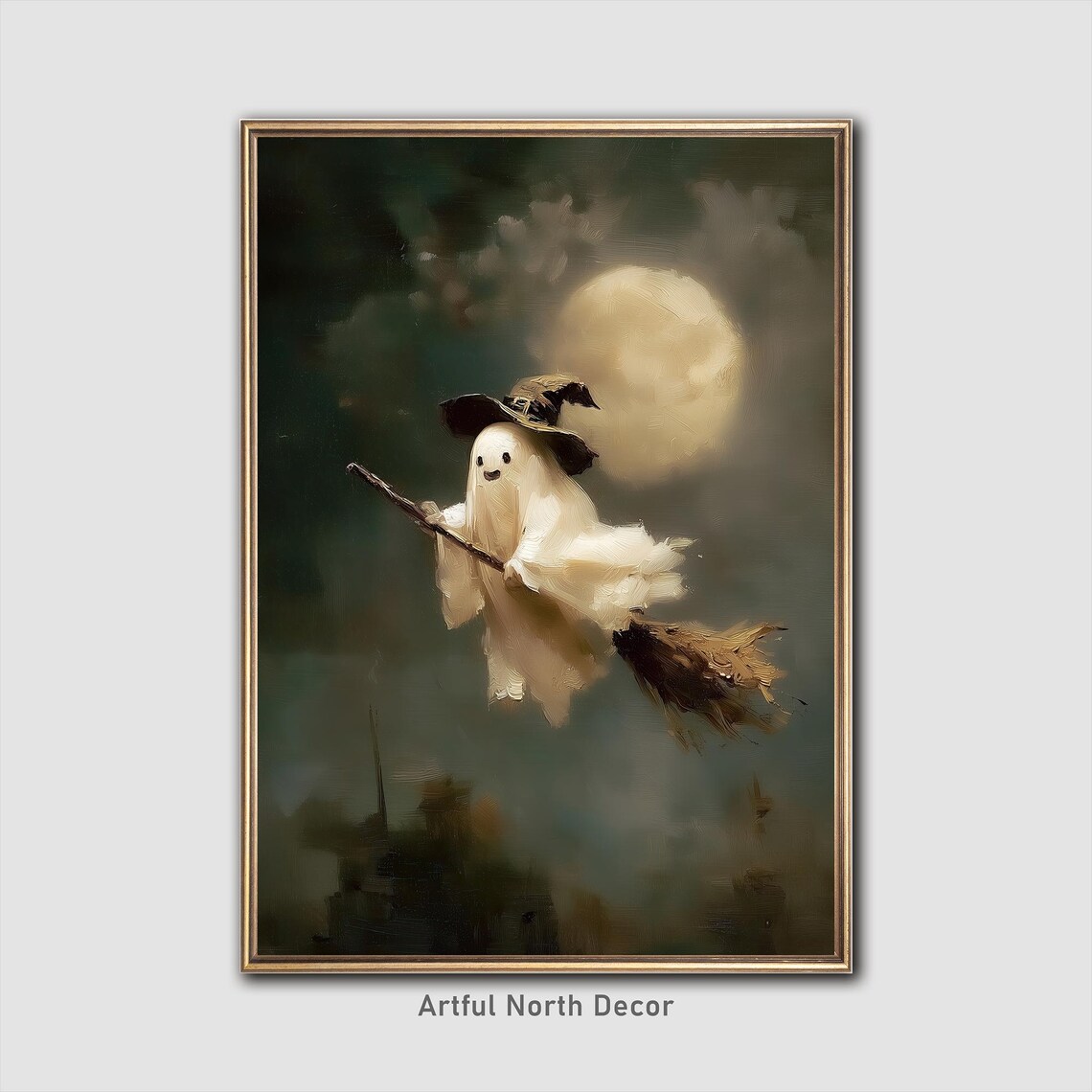 Witch Halloween Print Whimsigoth Moon Art