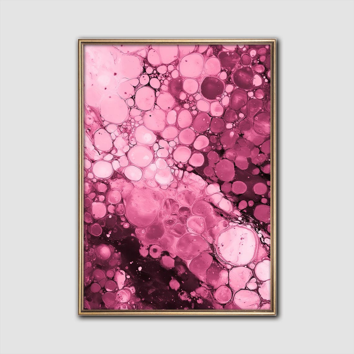 Pink Abstract Fluid Art Print Modern Wall Decor