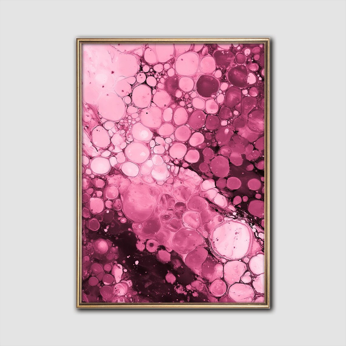 Pink Magenta Fluid Abstract Pour Painting Modern Feminine Wall Art