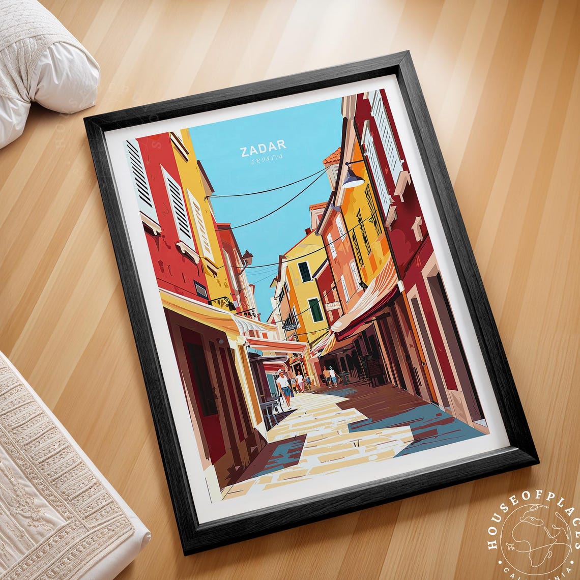 Zadar Croatia Colorful Old Town Lane Adriatic Scenic View Poster