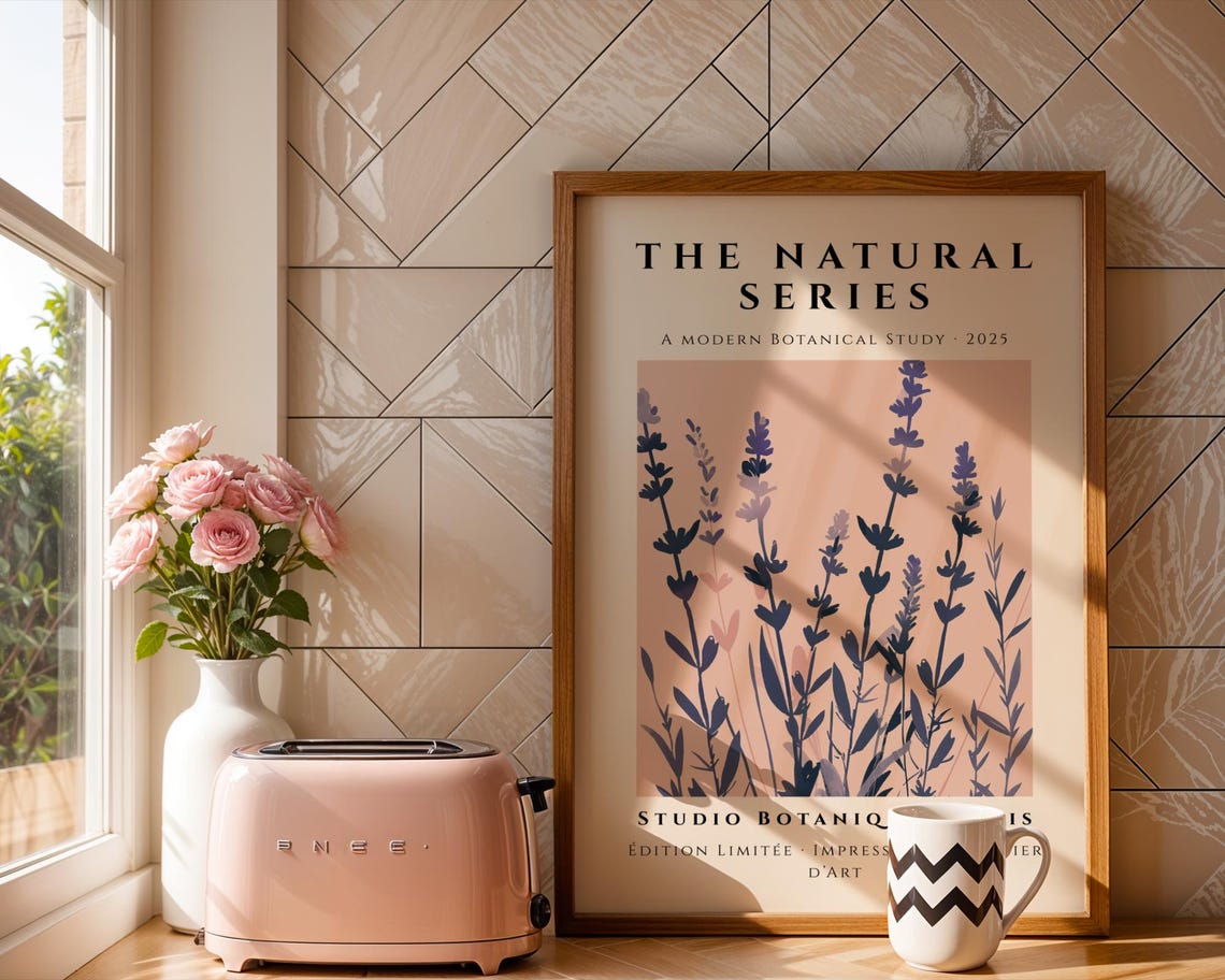 The Natural Series Pale Pink Lavender Sprigs Botanical Poster