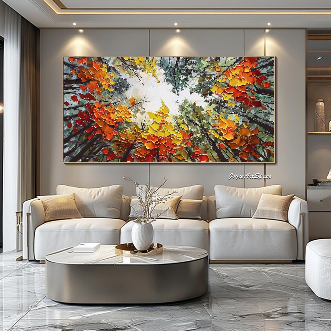 Forest Oil Painting, Colorful Impasto Wall Art - Image 2
