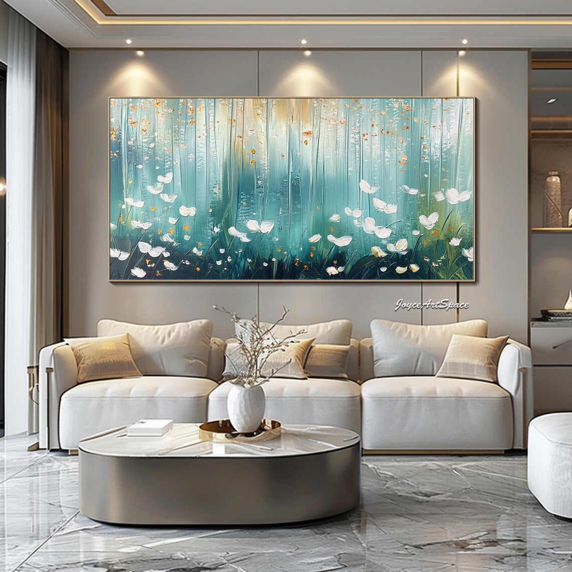 Abstract Forest Oil Painting On Original Abstract Textured Wall Art Large Green Wall Art Living Room Wall Art Wonderland Oil Painting - Image 2