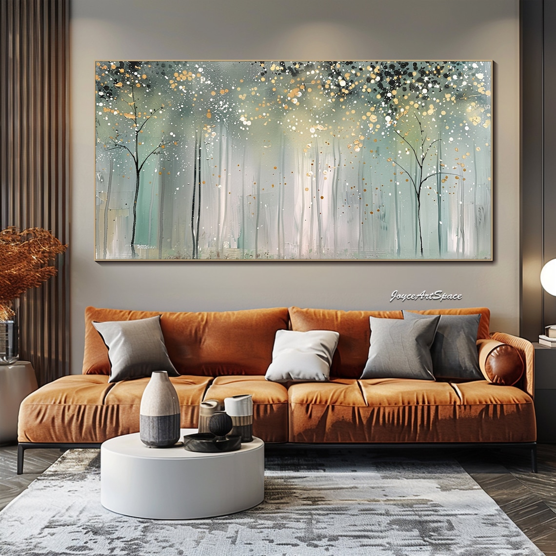 Forest Oil Painting, 3D Abstract Boho Art Print - Image 5