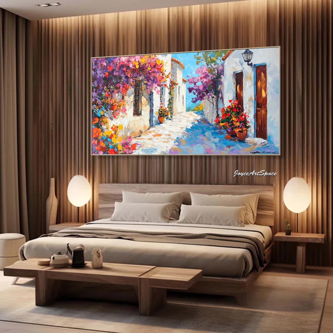 Colorful Floral Mediterranean Oil Painting Art Print - Image 5