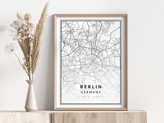 Berlin City Map Print Poster Wall Art Geographic