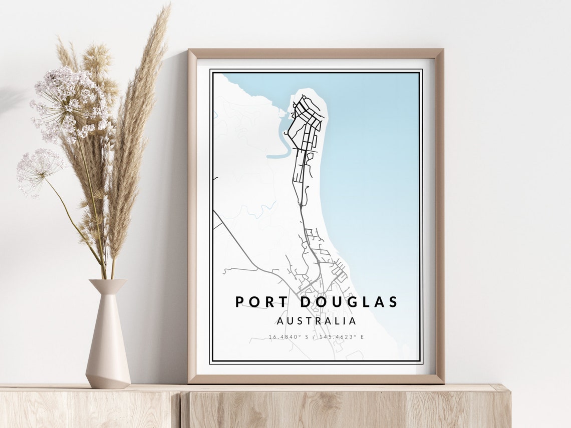 Port Douglas Map Print Poster Wall Art Geographic