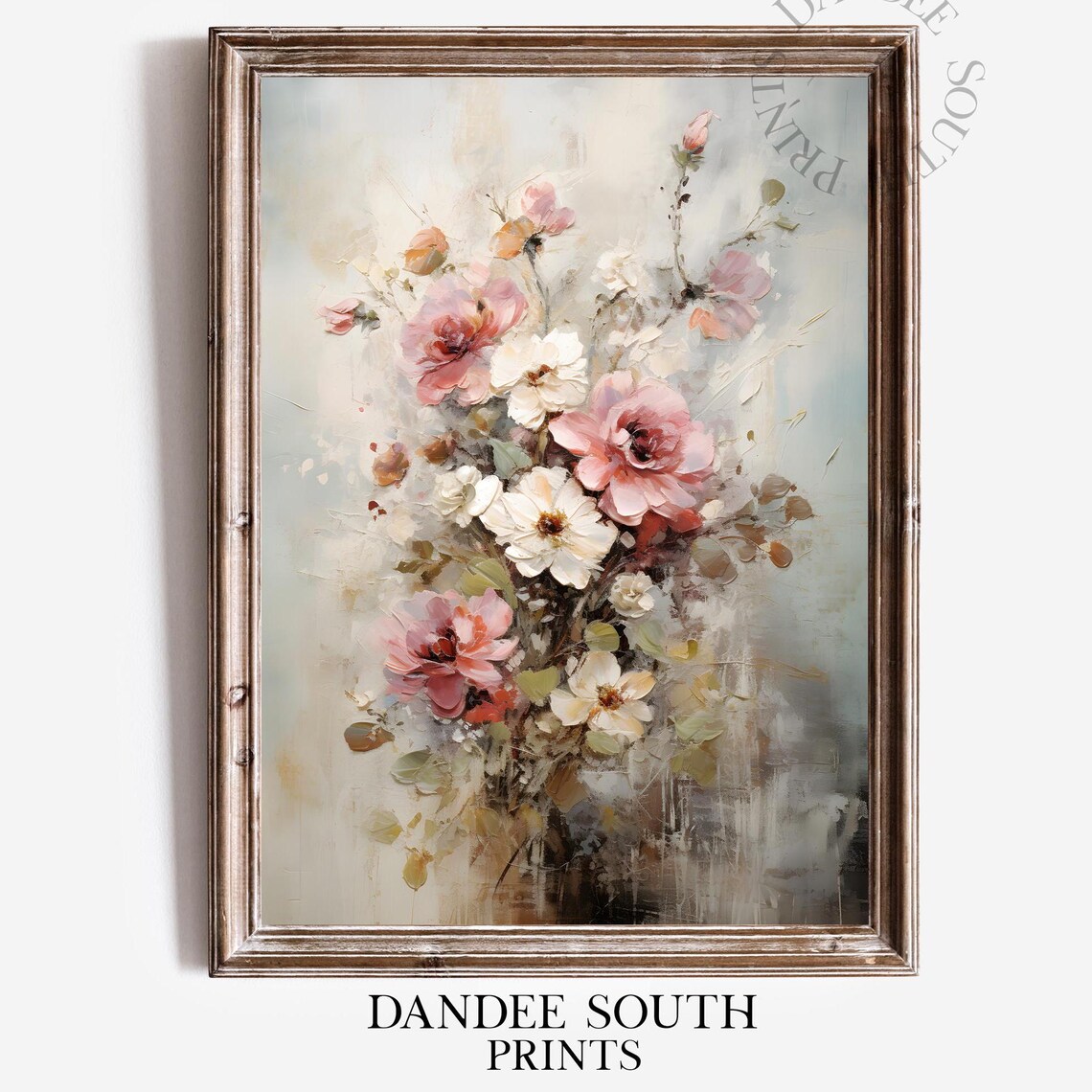 Vintage Floral Spring Flowers Antique Farmhouse Art Print
