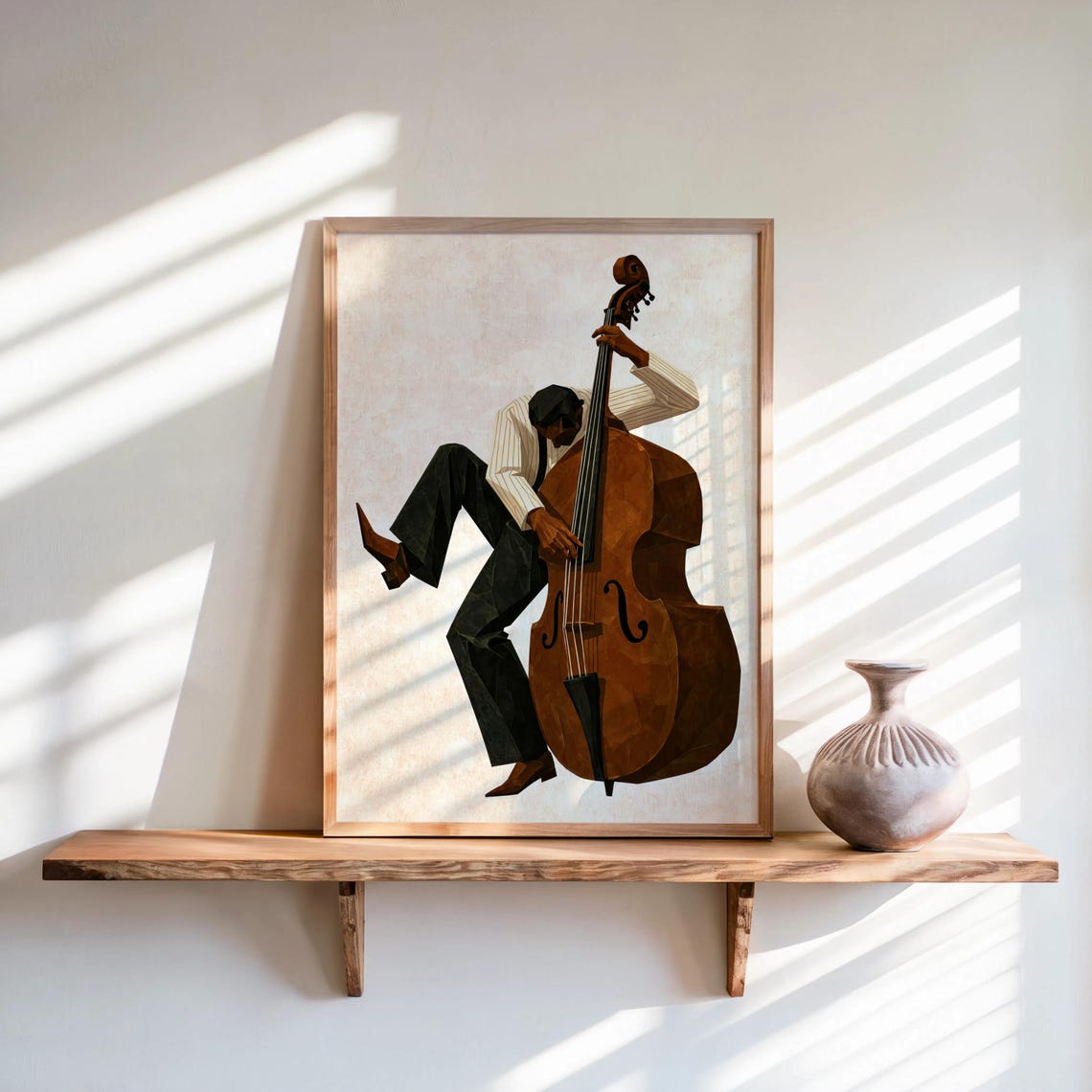 Jazz Bassist Wall Art Modern Mid Century Musician Print Retro African American Poster Afrocentric Painting Black Culture Soul Music - Image 5