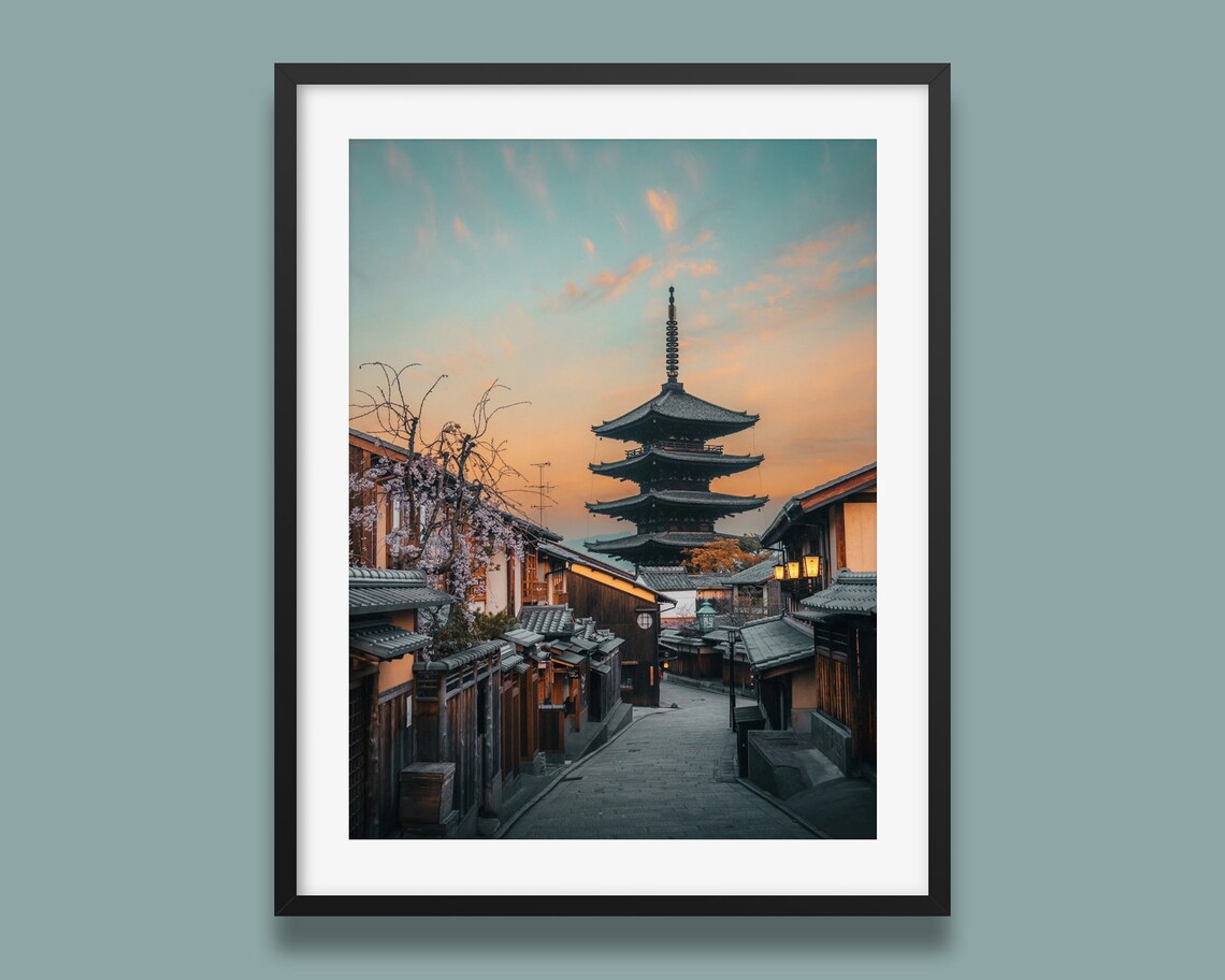 Japan Print Yasaka Pagoda Kyoto Old Street Art Print