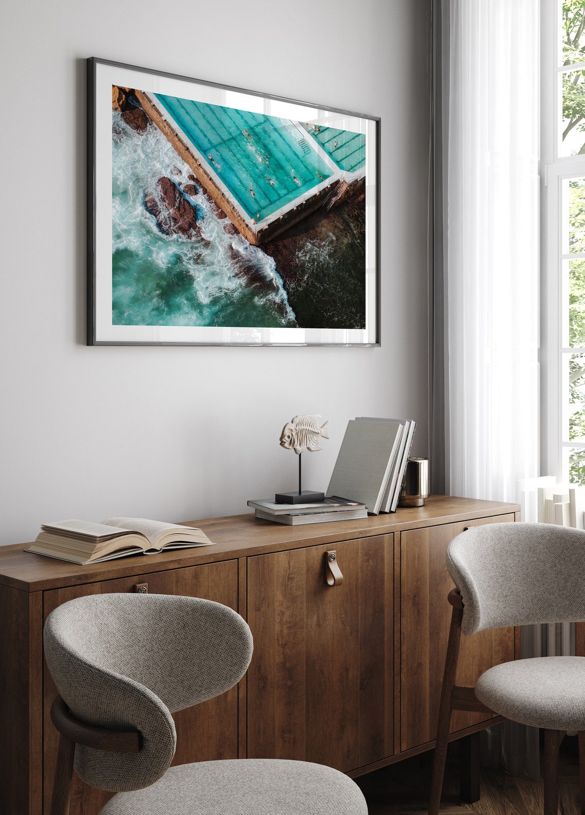 Bondi Icebergs Ocean Pool Aerial Swimmers Sydney Morning Poster - Image 2