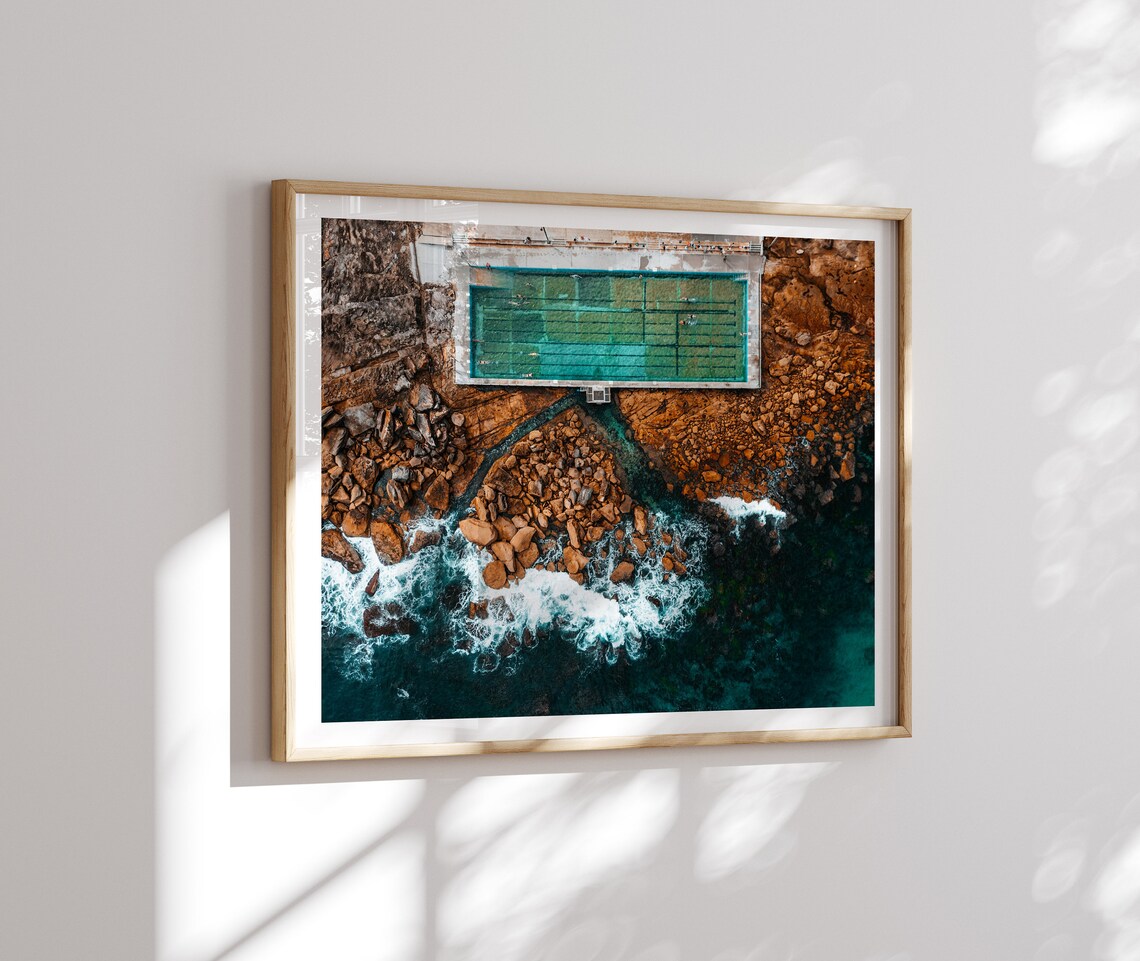 Sydney Freshwater Rockpool Aerial Turquoise Ocean Pool Poster - Image 2