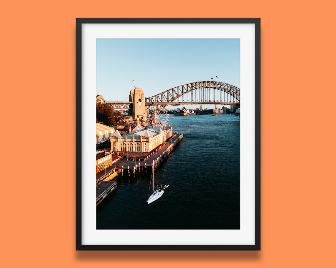 Sydney Harbour Bridge Luna Park Opera House Daytime View Poster