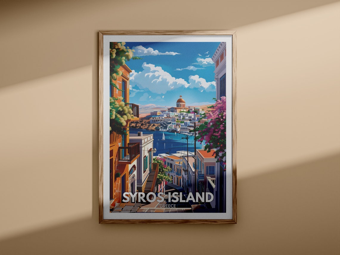 Syros Island Print Syros Island Travel Poster Greece Wall Art Print Greece Home Decor Travel Wall Art Poster Unique City Print - Image 3