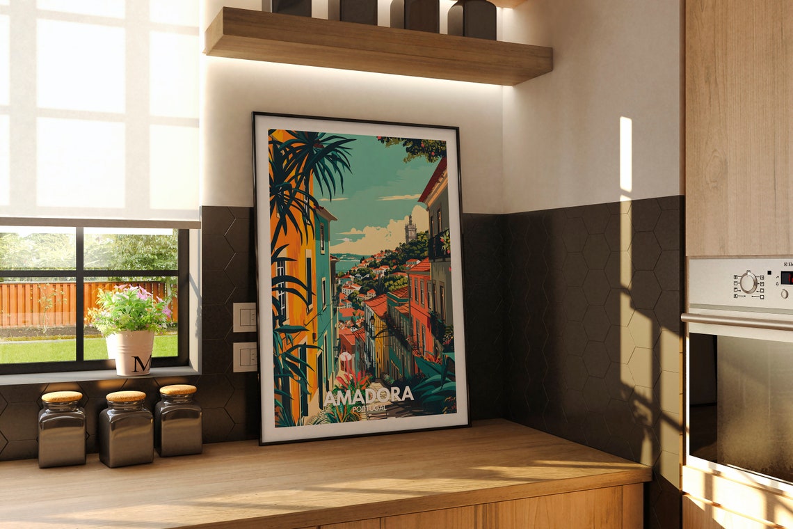 Amadora Print Amadora Travel Poster Portugal Wall Art Print Portugal Home Decor Travel Wall Art Decor Unique City Poster - Image 2