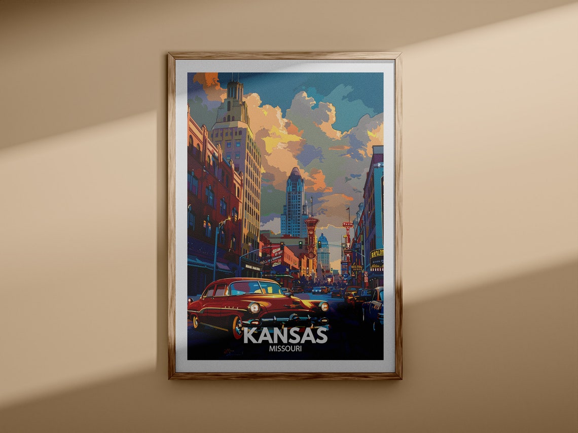 Kansas Print Kansas Travel Poster Missouri Wall Art Print United States Travel Home Decor Usa City Poster - Image 3