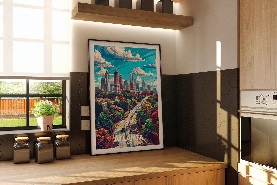 Atlanta Print Atlanta Travel Poster Georgia Wall Art Print United States Travel Home Decor Usa City Poster - Image 2