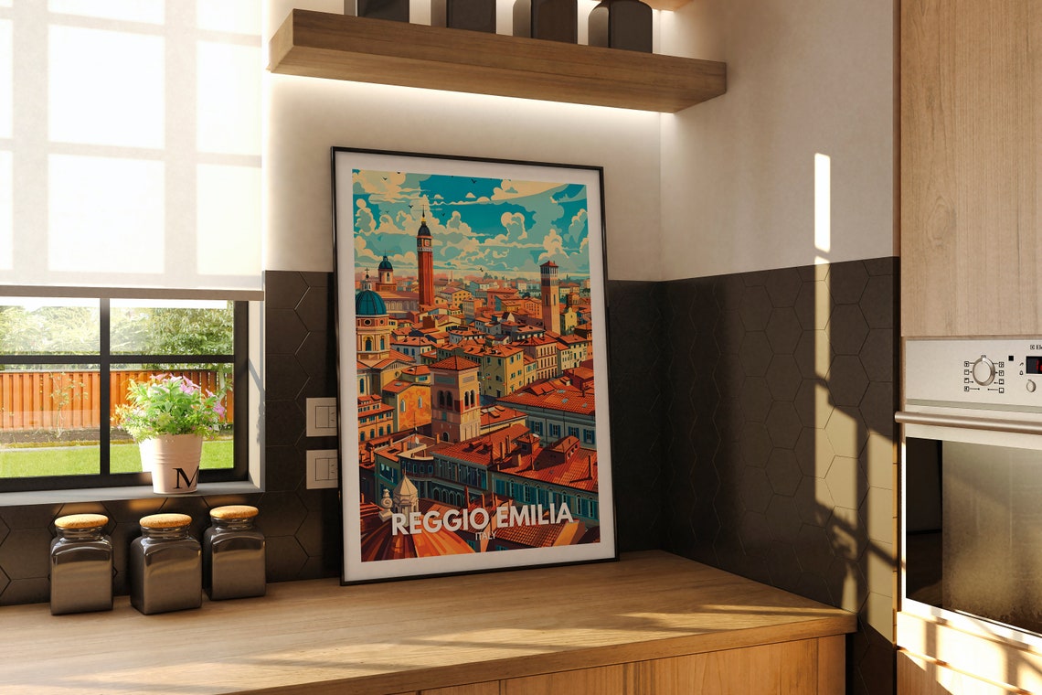 Reggio Emilia Print Reggio Emilia Travel Poster Italy Wall Art Print Italy Home Decor Travel Wall Art Poster Unique City Print - Image 2