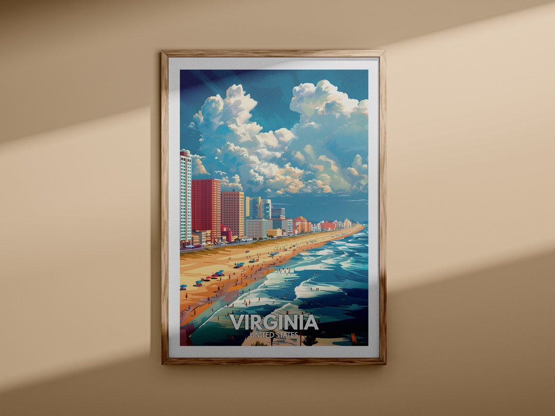 Virginia Print Virginia Poster United States Wall Art Print United States Travel Home Decor Usa City Poster - Image 3