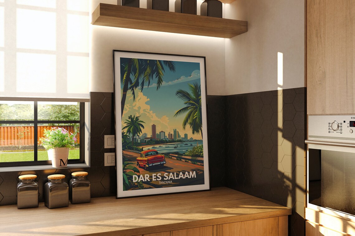 Dar Es Salaam Print Dar Es Salaam Travel Poster Tanzania Wall Art Print Tanzania Home Decor Travel Wall Decor Unique City Poster - Image 2